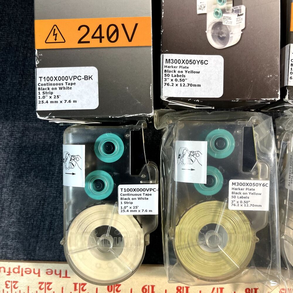 Panduit P1 Label Cassette Lot of 6 Self Laminating Continuous Tape Marker Plat - Picture 9 of 11